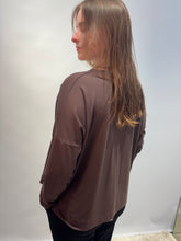 Printed Long Sleeve Top – Brown