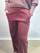 Burgundy Herringbone Trousers