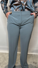 Tailored Twill Trousers with Pressed Pleats - Dark Blue
