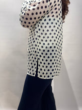 Cream Blouse with Navy Polka Dot Print
