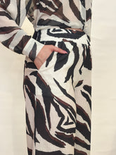 Zebra Print Wide-Leg Trousers