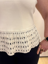 Sleeveless Knit Top with Crochet Hem