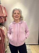Pink Zip-Up Hoodie with Crystal Details