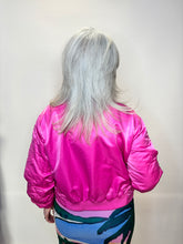 Satin Bomber Jacket - Cerise