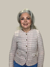 Pink Tweed Button-Front Jacket