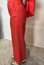 Red Linen Cropped Trousers