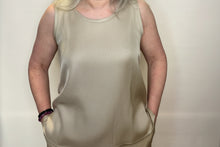 Champagne Satin Sleeveless Top