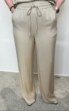 Champagne Satin Wide Leg Trousers