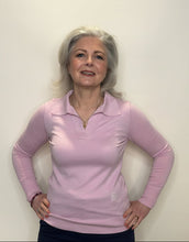 Soft Pink Knit Polo Top