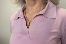 Soft Pink Knit Polo Top