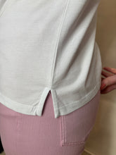 White T-Shirt with Rhinestone Heart Detail