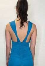 Ruched Midi Dress in Teal