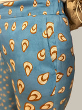 Blue Printed Wide Leg Trousers