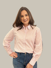 Pink Stripe Shirt with Rhinestone Detail