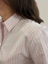 Pink Stripe Shirt with Rhinestone Detail