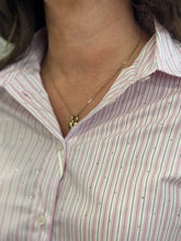 Pink Stripe Shirt with Rhinestone Detail