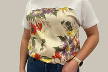 Cream Floral Short Sleeve Top