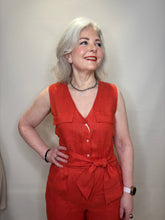 Red Tie Waist Jumpsuit