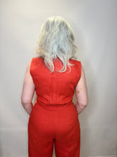 Red Tie Waist Jumpsuit