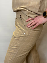 Beige Pinstripe Trousers