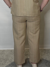 Beige Pinstripe Trousers