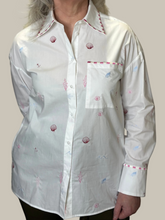White Shell Embroidery Shirt