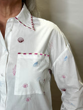 White Shell Embroidery Shirt