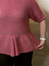 Textured Peplum Knit Top – Rose