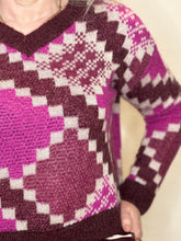 Geometric Print V-Neck Jumper