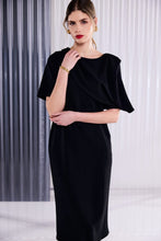 Shawl Neckline Midi Dress