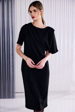 Shawl Neckline Midi Dress