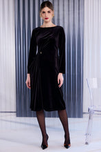 Dark Brown Velvet Midi Dress