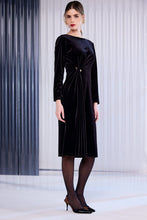 Dark Brown Velvet Midi Dress