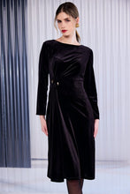 Dark Brown Velvet Midi Dress