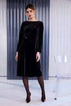 Dark Brown Velvet Midi Dress