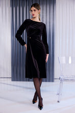Dark Brown Velvet Midi Dress