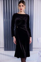 Dark Brown Velvet Midi Dress