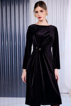 Dark Brown Velvet Midi Dress