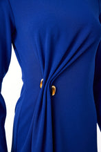 Royal Blue Gathered Midi Dress