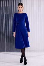 Royal Blue Gathered Midi Dress