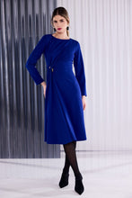 Royal Blue Gathered Midi Dress