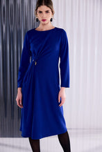 Royal Blue Gathered Midi Dress