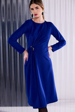 Royal Blue Gathered Midi Dress