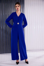 Royal Blue Embellished Waist Jumpsuit