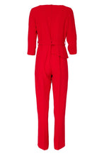 Red Embellished Waist Jumpsuit