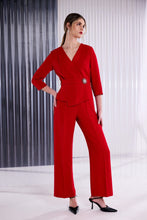 Red Embellished Waist Jumpsuit