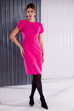 Hot Pink Tulip Sleeve Pencil Dress