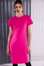 Hot Pink Tulip Sleeve Pencil Dress