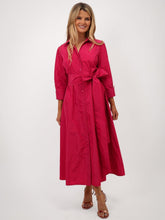 Pink Taffeta Belted Midi Dress