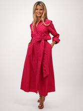 Pink Taffeta Belted Midi Dress